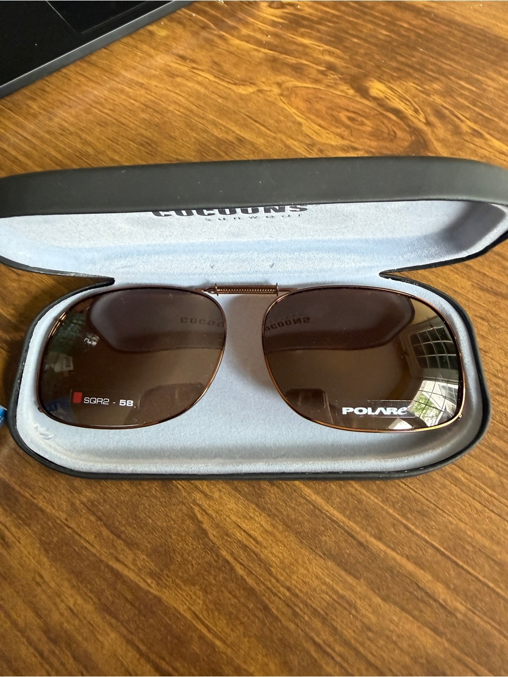 New Clip-On SQR2-58 bronze polarized amber Sunglasses  UV400 Protection